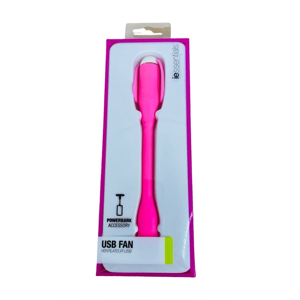 Pink USB Mini Fan – Portable Powerbank Accessory by iEssentials